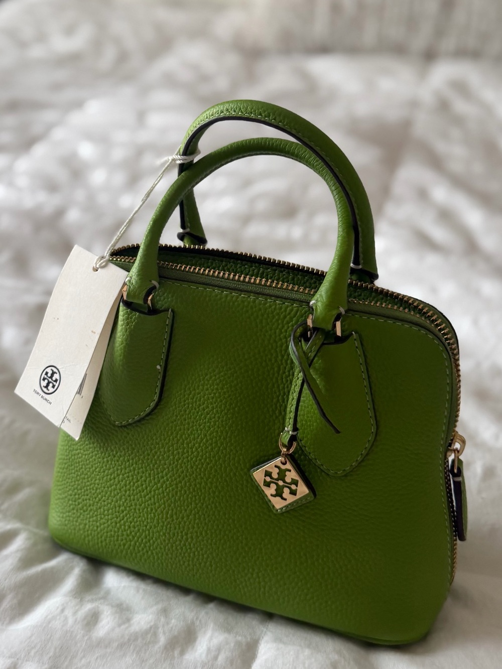 Tory Burch Matcha Green Leather Satchel - Picture 2 of 10